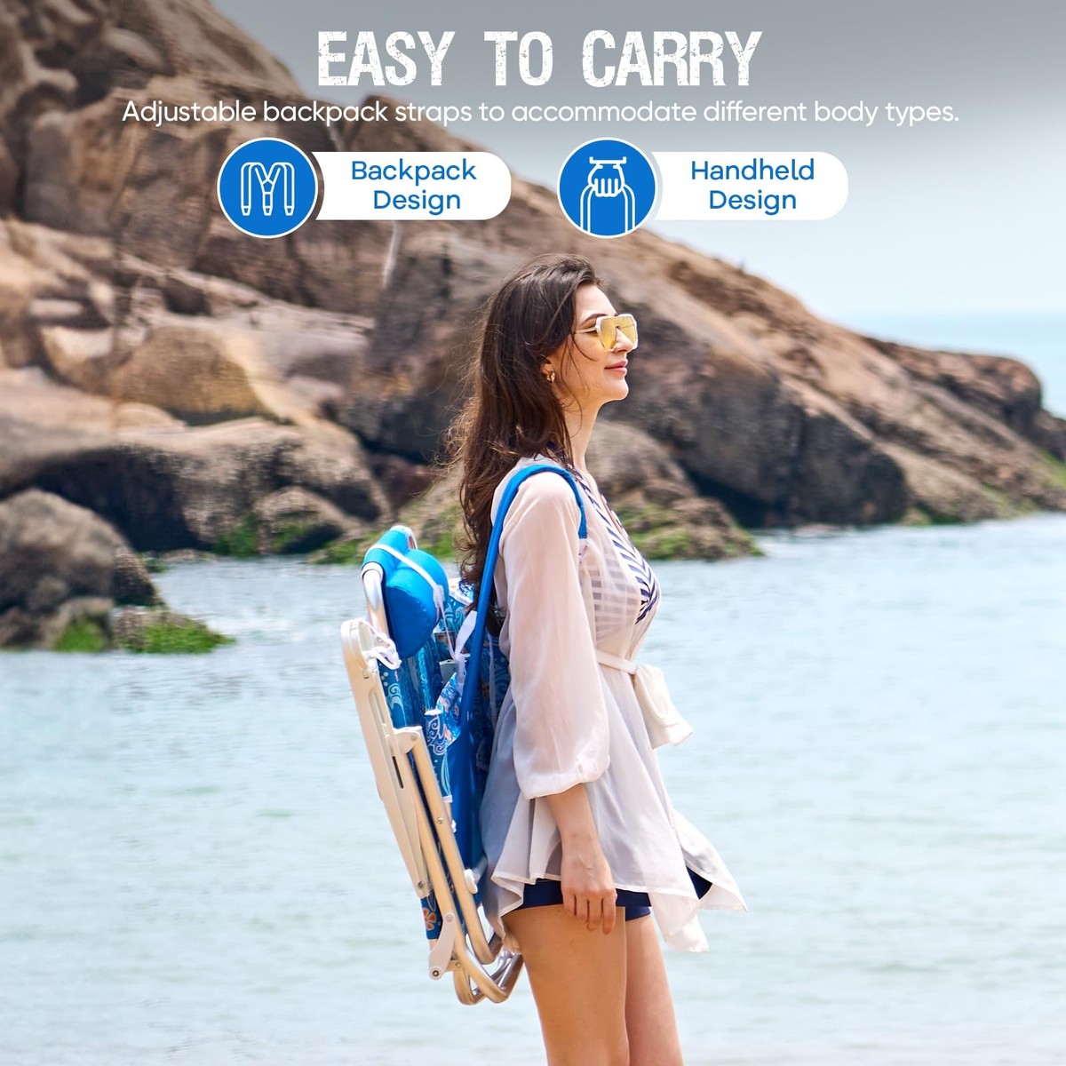 Old Bahama Bay Backpack Beach Chair, Max 400lbs-backpack, Blue
