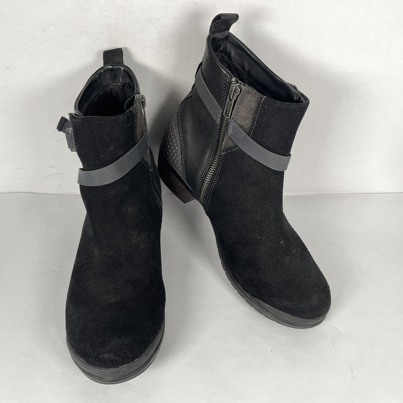 Stivali Keen Morrison donna misura 8 5 neri pelle scamosciata cinturino zip laterale scarpe