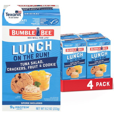 Lunch on the Run Tuna Salad Meal Kit, 8.2 Oz (Pack of 4) - Ready to Eat, Include