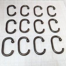 Set of 12 Stainless Steel Ball Bronze Tone Shower Curtain Hooks