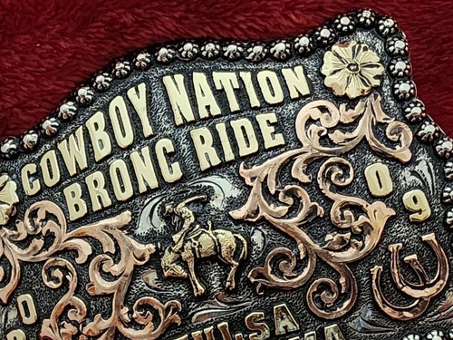 Bronc Riding X~Treme Rodeo Champion Trophy Buckle☆Tulsa Oklahoma☆2009☆Rare☆281 - Picture 6 of 16