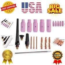 17pcs welder TIG welding torch Collet Body nozzle kit Tungsten electrode for ...