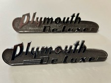 Nos Mopar 41 1941 Plymouth Pair Deluxe Emblems