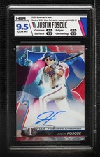 2020 Bowman's Best of Blue Refractor Justin Foscue HGA 9.5 GEM MINT Auto 8b5