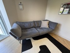 Stylish Deep Lounge Sofa – Super Soft & Comfy (215cm) - Navy Blue