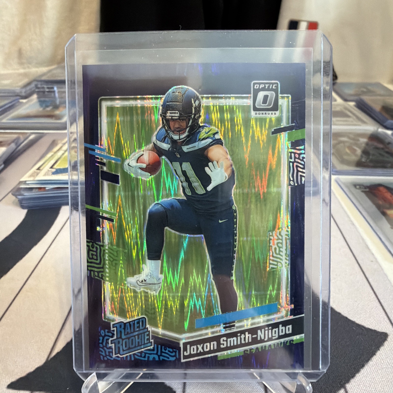 Jaxon Smith-Njigba 2023 Optic Purple Shock Prizm Rated Rookie JSN RC Seahawks🔥