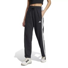 Adidas Women Essentials 3-Stripes Open-Hem French Terry Pants Size L MSRP 50