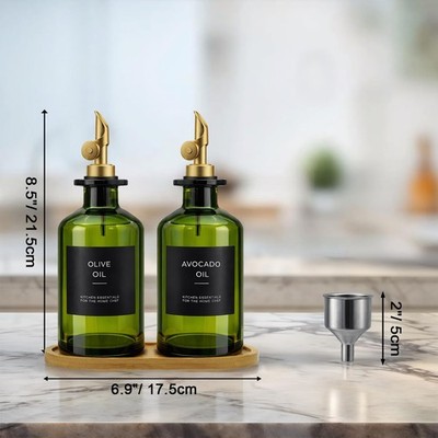 Gelury Olive Oil Dispenser Set, 2 x 11.8oz Deep 11.8 Ounces