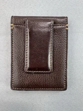 Genuine Leather Money Clip ID Credit Card Case Holder Slim Wallet Front Pocket