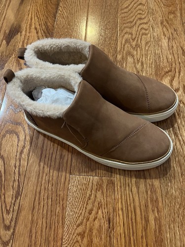 Women’s Toms Size 10 Paxton Brown Suede Boot Faux Fur Leopard New Boots Slip On - Picture 11 of 11
