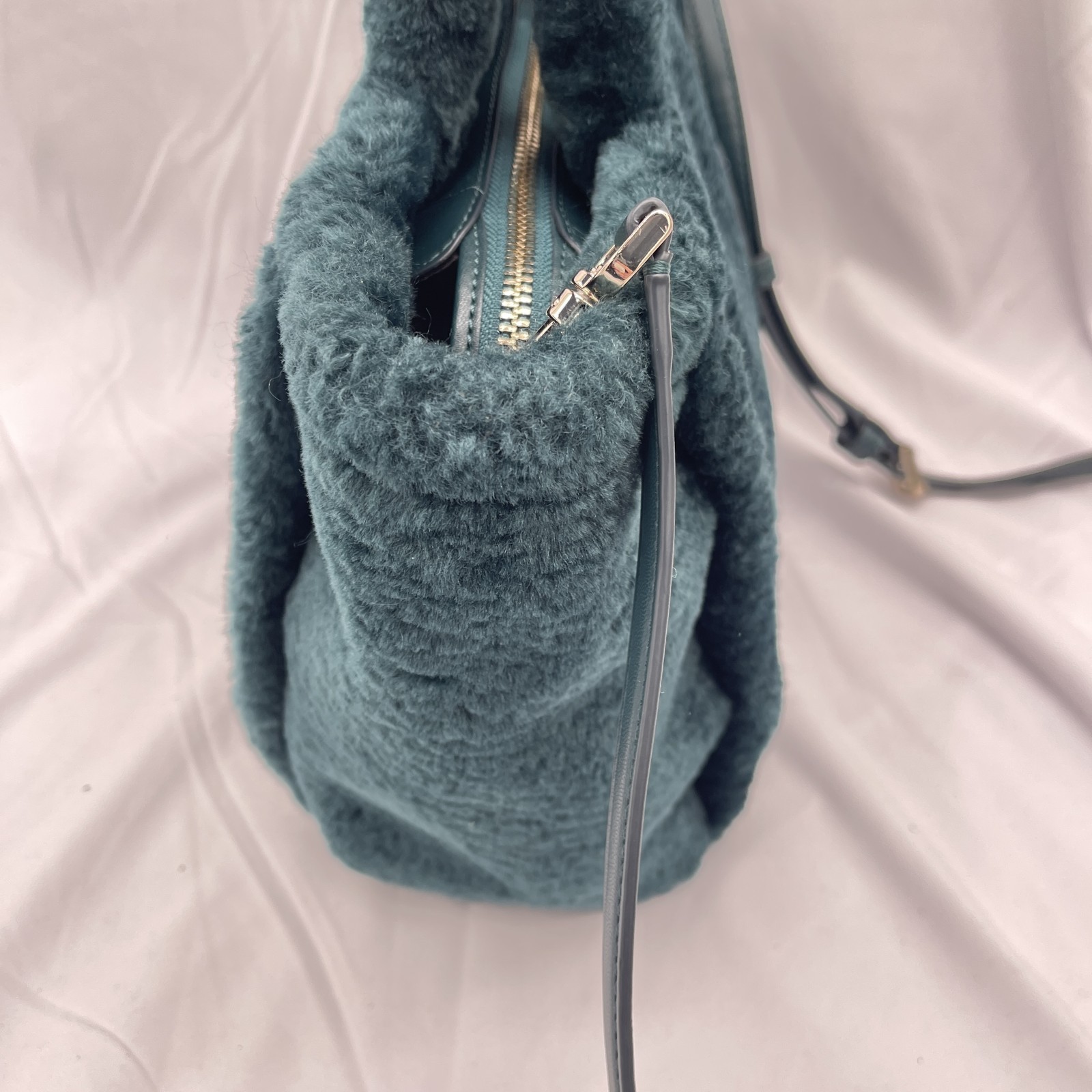 Kate Spade Womens Ella Tote Bag Faux Shearling K9390 Green thumbnail 6