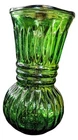 6.5" Vintage 1970's Green Anchor Hocking Flower Vase With Optic Swirl
