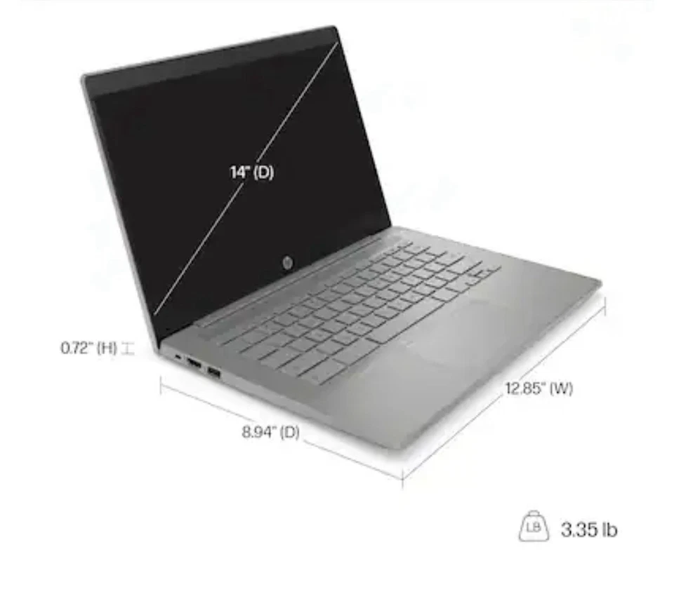 HP - 14" Chromebook - Intel Celeron - 4GB Memory - 64GB eMMC - Modern Grey - Image 3 of 4