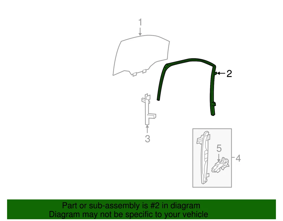 Подлинная наружная уплотнительная полоска для окна передней двери со стороны пассажира GM 22751686 - Изображение 3 из 3