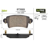 1X Bremsbelagsatz, Scheibenbremse Valeo 872669 Passend FüR Nissan Opel