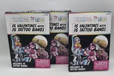 Lot 3 Box Monster High Valentines Card with Tattoo Bands Collectible