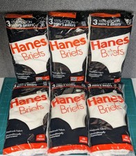 6 Hanes Briefs 3 Pack Men's 38 100 Cotton White Underwear 2249 Vintage 90's