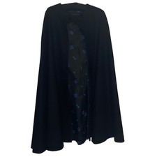 Vintage Black Wool Cloak Lord West Cape, Gothic Cloak, Opera Cape