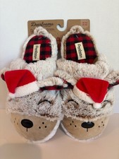 Dearfoams Cozy Comfort Bear Unisex Memory Foam Slippers W 7-8/ M 5-6
