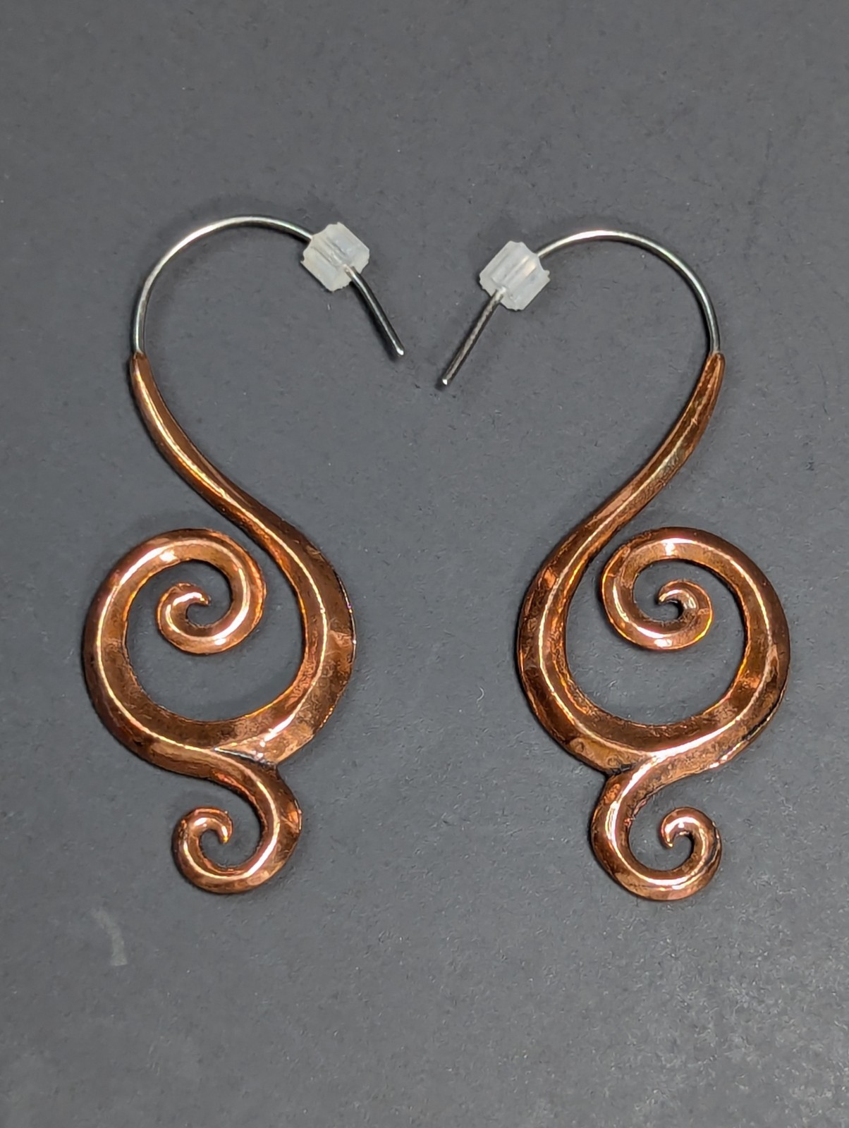 Wheeler Manufacturing Copper Dangle Drop Earrings… - image 1