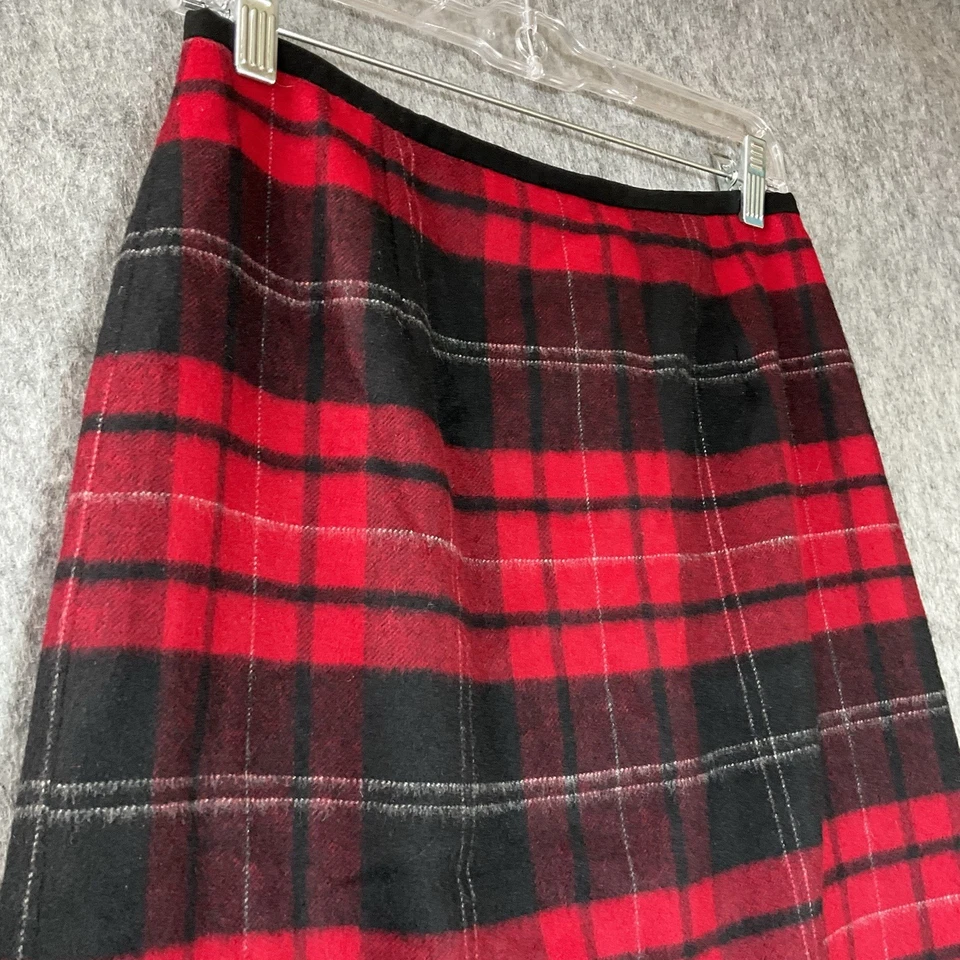 Talbots Skirt Womens PS Red Plaid Wool Maxi Christmas Holiday Petite Small * - Image 4 of 4