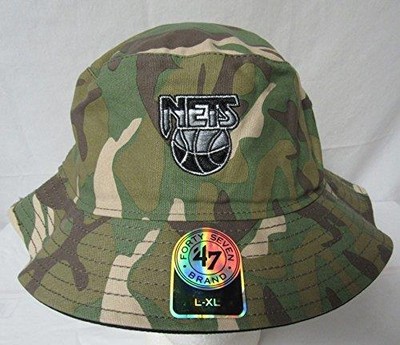 MITCHELL /& NESS NBA SURF CAMO BUCKET HAT BROOKLYN NETS S//M SMALL MEDIUM