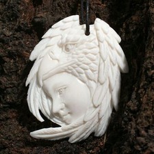 Ketten-Anhänger aus Büffelknochen Adler Vogel Kette Indianer Schmuck Adlerkopf