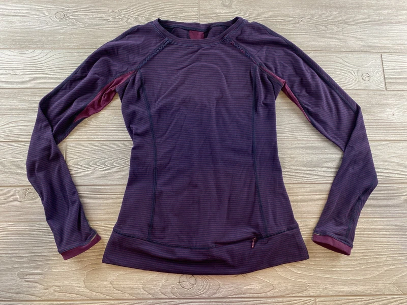 lululemon stripe plum lace ruffles zipper pocket run 