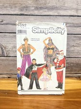 Simplicity Adult Boys Girls Size S-L Costumes Santa, Vampire 9892 Uncut
