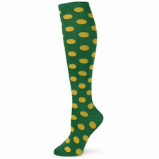 Spotlight Hosiery Women's Polka Dots Knee High Socks,Green/Yellow