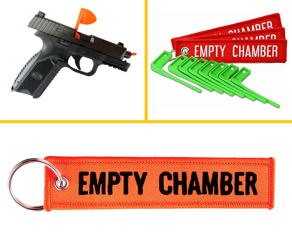 Keychain Empty Chamber Safety Tag Flag Gun Rifle Firing Partriotic Freedom key