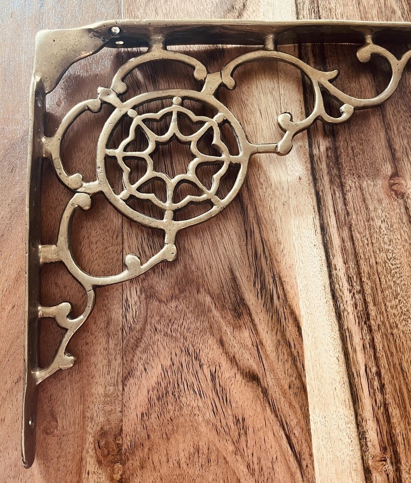 VINTAGE Brass Cast Iron Decorative ARCHITECTURAL SPIDERWEB SHELF