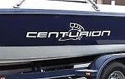 2 Centurion Boats WHITE Vinyl Decals LARGE L@@K! Sticker Ski Wakeboard Fish