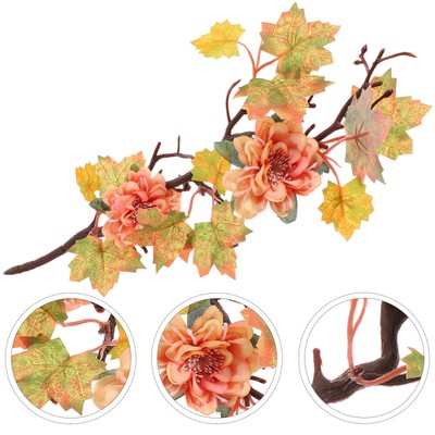  Maple Leaf Flower Stem Fall Branch Thanksgiving Day Fake Branch Household