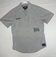 Harley Davidson Shirt Mens M Snap Button Up Short Sleeve Mechanic Work Embroider