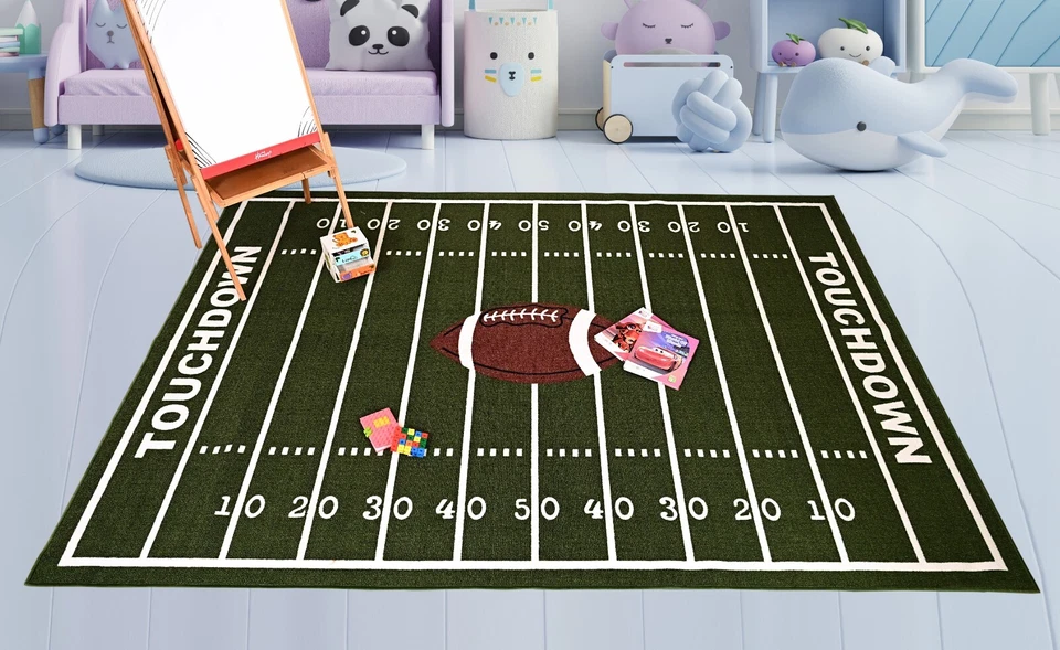 3'3"x8' Football Field Ground Kids Play Area Rug Anti Skid Rubber Backing-705 - Image 4 of 4