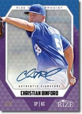 CHRISTIAN BINFORD 2014 Rize Rookie Autograph PURPLE AUTO PRODIGY RC #/5