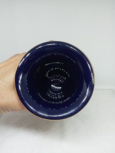 Vtg. Uniq C.Fiorentine Italy Hd. M. Porcelain Gold & Cobalt Vase W Greek Scene. - Picture 16 of 22
