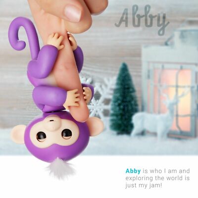 Happy Finger Monkey Purple Abby Electronic Pet 6 Funktionen NEU BRAUCHT BATTERIEN