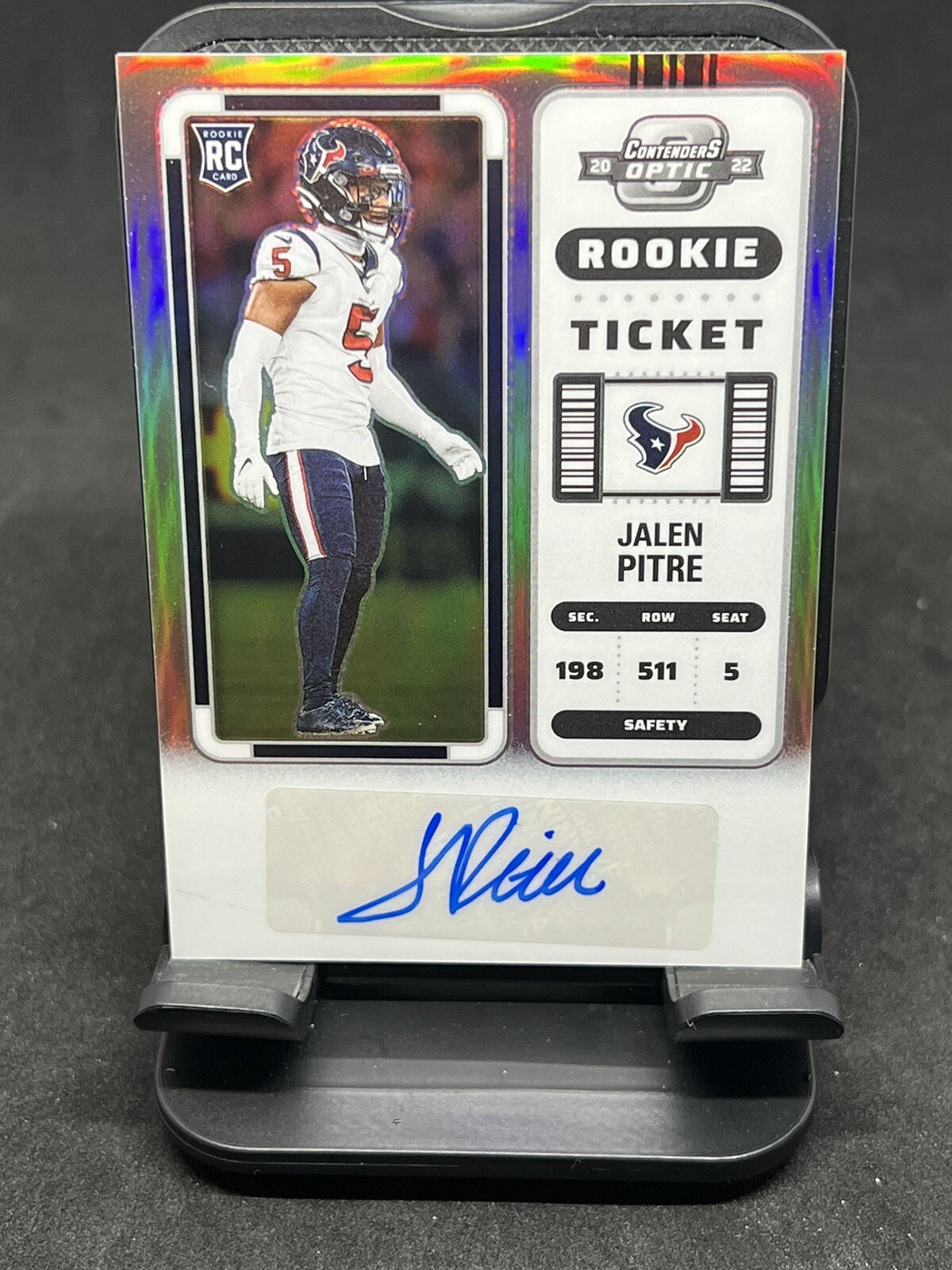 Jalen Pitre 2022 Panini Contenders Optic Rookie Ticket Auto Silver Prizm RC #170