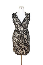 FOREVER 21 Sleeveless Mini Dress Party / Cocktail Black Lace Tulle Sz. L #03