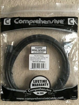 Comprehensive Cable MHD18G-9PROBLK 9ft HDMI Microflex Pro AV/IT Certif 4K60