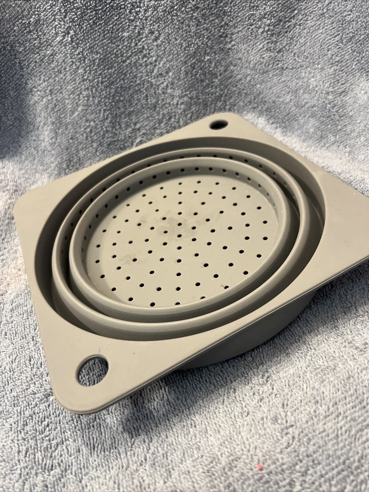 Ikea Klockren Silicone Colander Grey Collapsible Foldable Strainer Super Clean