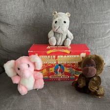 Animal Crockers Box With 3 Stuffed Animals Vintage 1978 Crocker Bank Plush Good