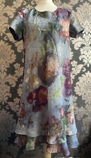 Karin Stevens Vintage Floral Print Frill Hem Dress Size10