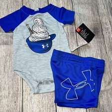 Under Armour Baby Boys Baseball Ice Cream Outfit Set Athletic Summer NEW