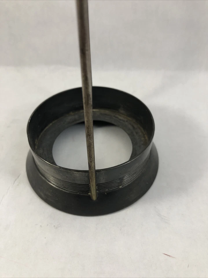 Suporte de lanterna de metal tom prata metal 9" vintage - Imagem 3 de 4