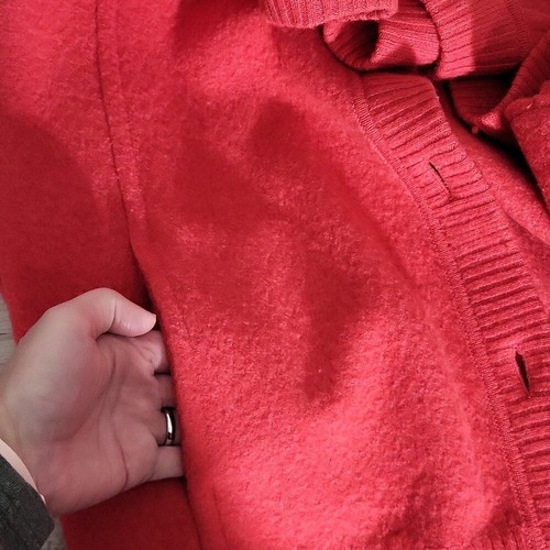 Cardigan Jones NY donna 1X rosso fragola lana merino bottoni davanti casual - Foto 7 di 12