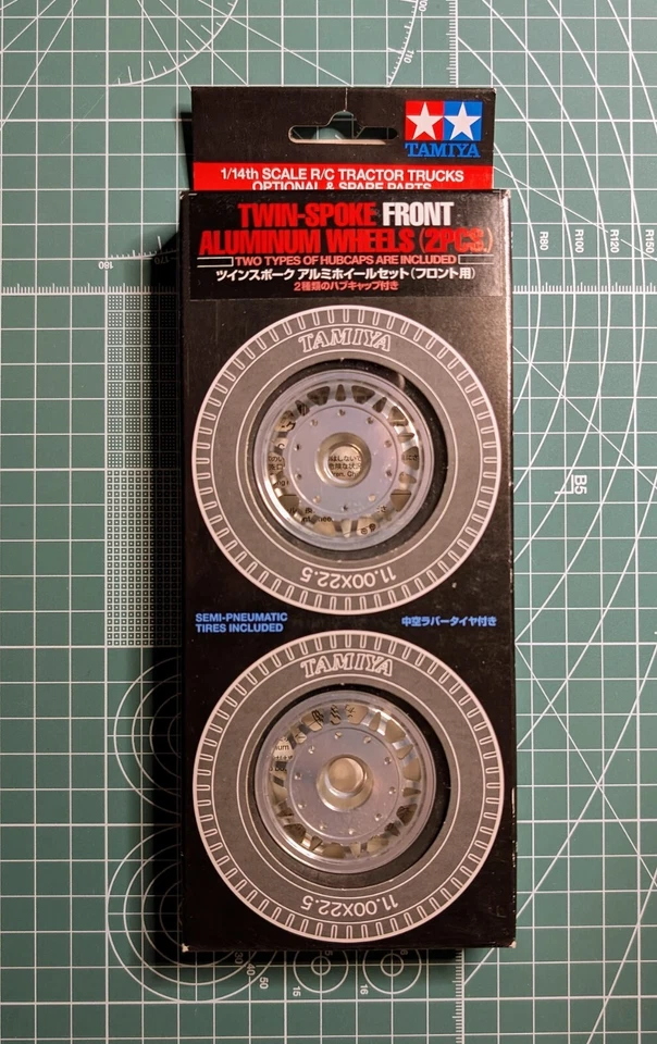 Tamiya RC Parts 1/14 SCALE Truck Twin-Spoke Front Aluminum Wheels (2 PCS.) 56512 - Image 2 of 2