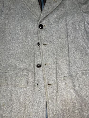 GIACCA CAPPOTTO AUTO CACCIA LANA PESANTE GRIGIO MATASSA BUCK VINTAGE ANNI 50 - Foto 8 di 9